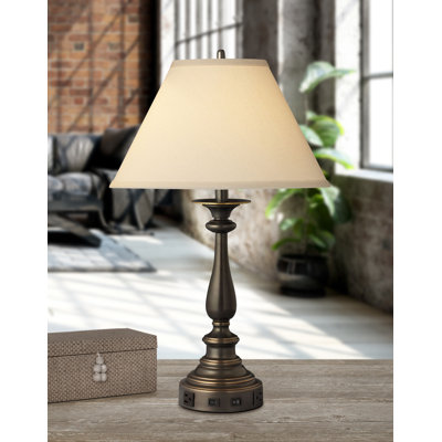 Traditional Madison Bronze Metal USB Table Lamp