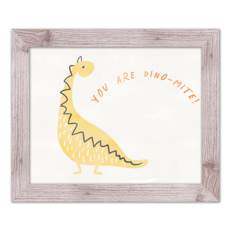 "It's Dino Mite", art encadré, H 20 po x l 16 po x P 0,75 po, Cadre blanc