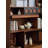 Medieval-Style Red Oak Sliding Corner Glass Door Bookcase