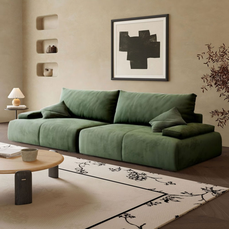 Coussin modulaire vert 100% polyester, H 33,07 po x l 109,45 po x P 38,98 po, Vert