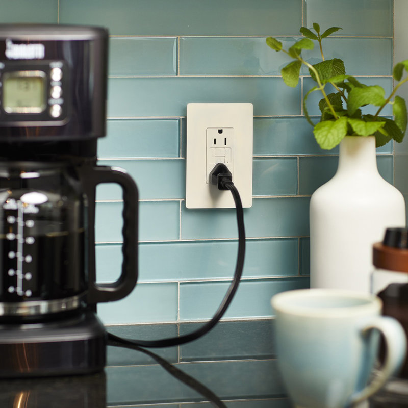 Radiant 15 Amp Self Test GFCI Outlet, Light Almond