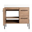 Meuble-lavabo sur pied 36 po avec lavabo en résine blanche et porte d'armoire à fermeture douce et 2 tiroirs ((KD-PACKING)