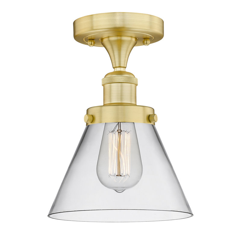 Plafonnier semi-encastré 1 lumière Cone, Clair, Or satiné