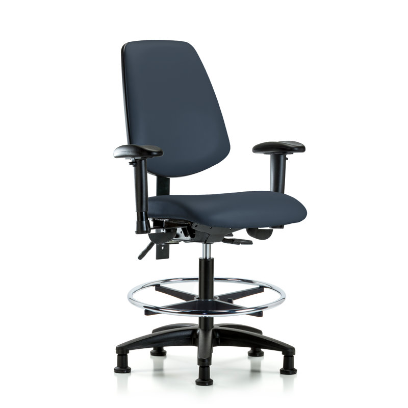 Fauteuil de dessin ergonomique Iyanna, Patins, Bleu impérial, Non inclus