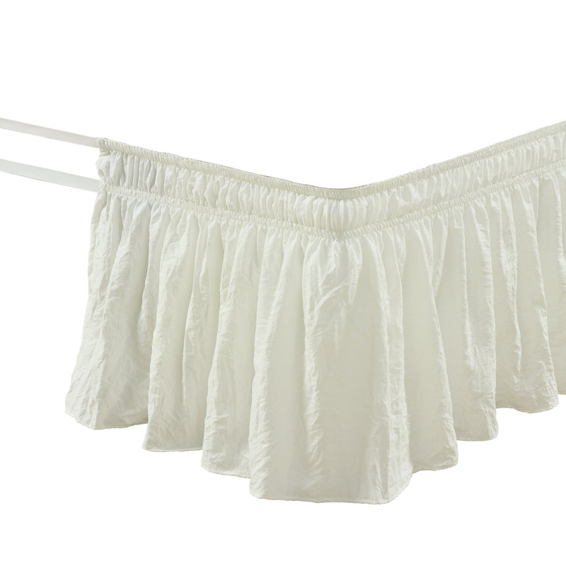 Ruffled Wrap Around Bed Skirt, Ivory, Queen/King/Cal King