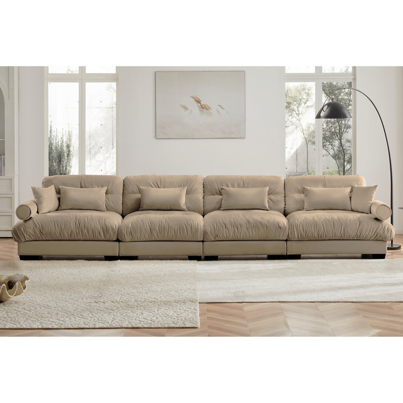 Canapé modulaire en velours surdimensionné Comfort, Velours brun