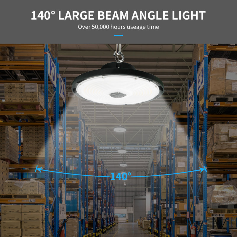 MUHB-3CCT LED UFO High Bay Light,Garage Lights for Factory Warehouse Shop, 7.1" H x 12.6" W x 12.6" D