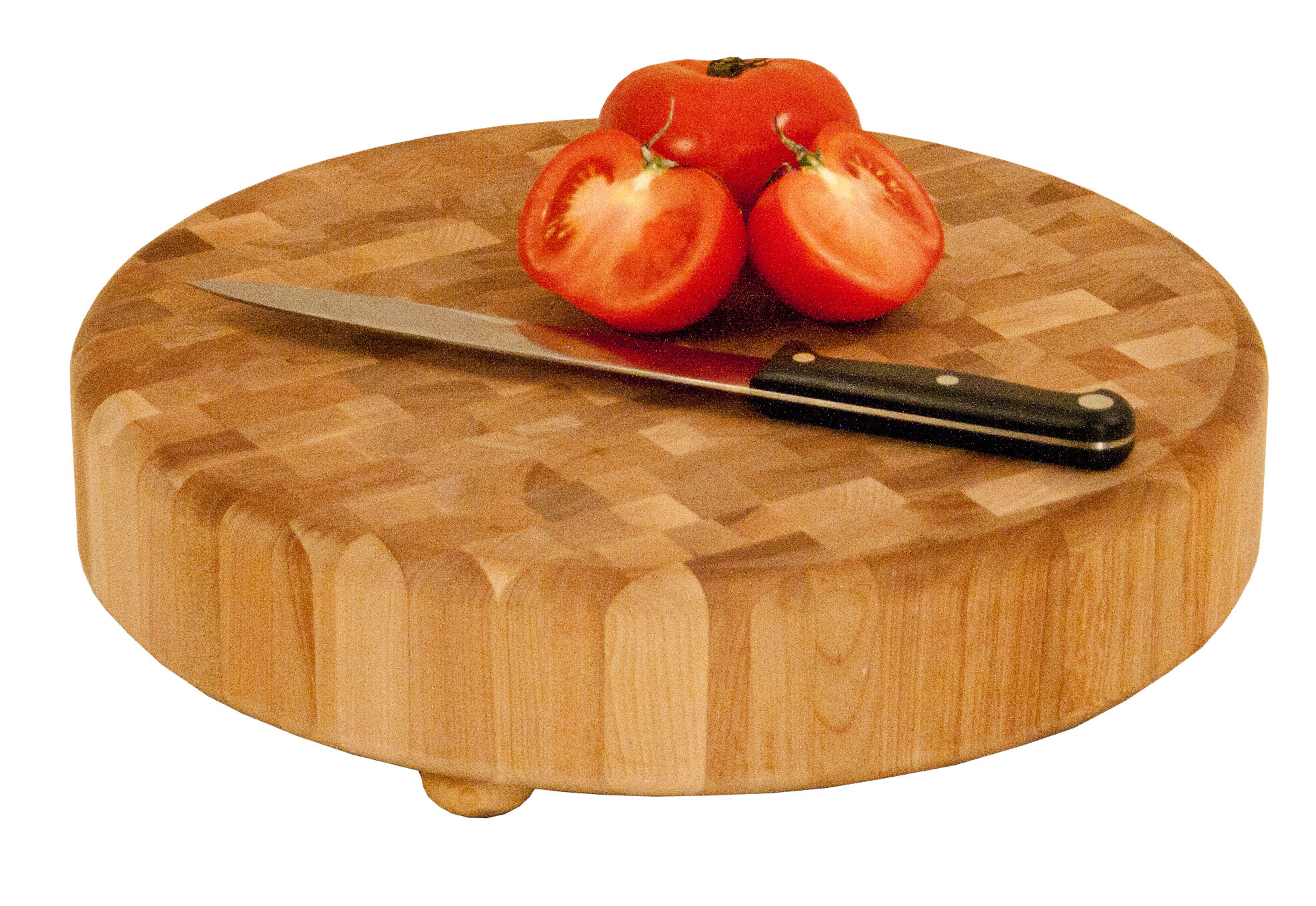 9 Cherry Chopping Bowl and Mezzaluna Knife Set Bee's Oil Finish 