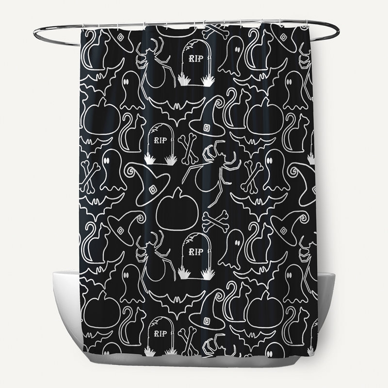 Rideau de douche Halloween, Noir