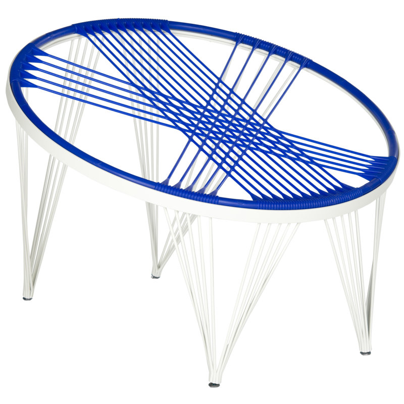 Outdoor Stevie Papasan Chair, Blue/White