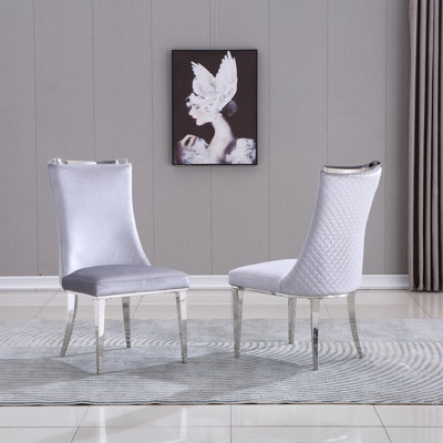 Chaise de salle à manger en velours