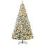 Arbre de Noël artificiel 9 pi avec 968 branches de neige floquées, 600 lumières DEL chaudes, ouverture automatique-1947405484