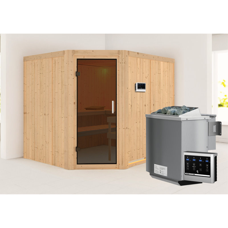 3 Person Sauna, Organic Combi Oven, Natural/Graphite