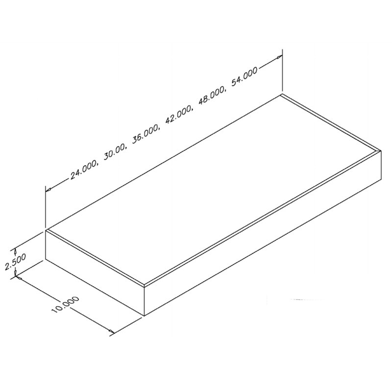 Losurdo Floating Shelf, 2.5" H x 36" W x 10" D, Maple