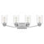 Luminaire pour salle de bain 4 lumières en nickel brossé avec verre d'eau transparent Gilliard-683671167
