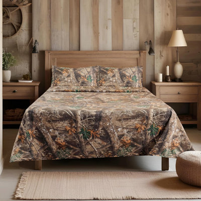 Draps Realtree Max-5 Camouflage - Literie camouflage - Ensemble de draps de chasse en microfibre de qualité supérieure - Ensemble de literie d'extérieur lavable
