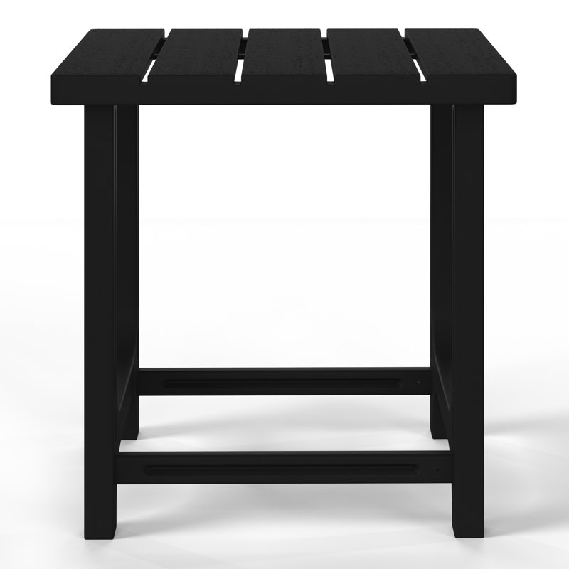 Table d'appoint d'extérieur en poly, Noir