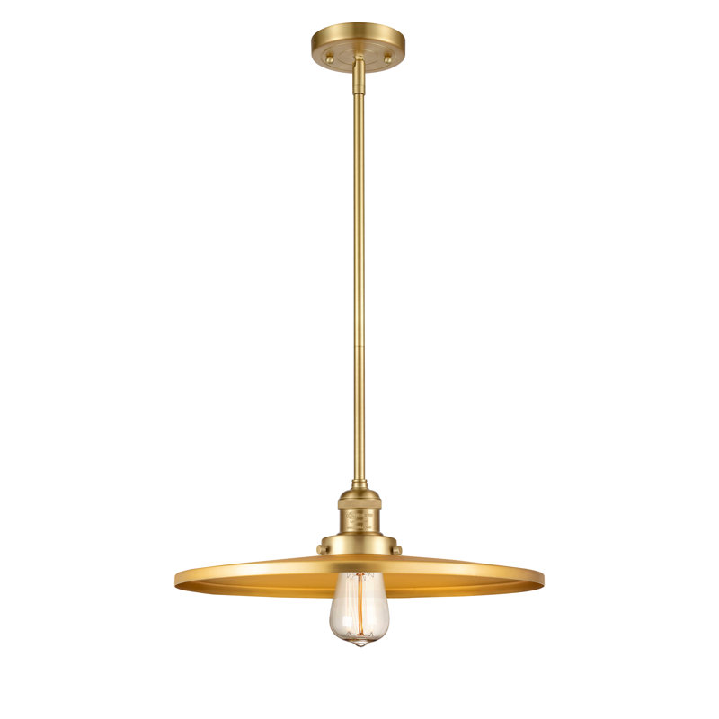 Luminaire suspendu conique à 1 lumière Rouvin, Satin Gold, Satin Gold, H 5,38 po x l 12 po x P 12 po