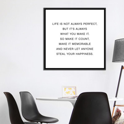Art textuel, "Life is not always Perfect" par Mambo art studio