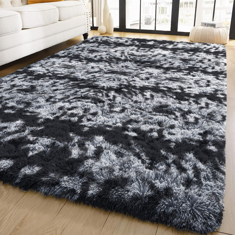 Glenarm Abstract Shag Area Rug, Rectangle 6'56" x 9'51"