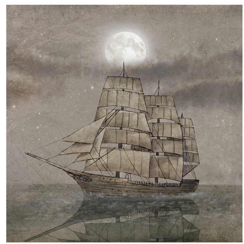 Night Journey 1 Piece Wrapped Canvas Wall Art, 93.98 cm H x 93.98 cm W x 3.175 cm D