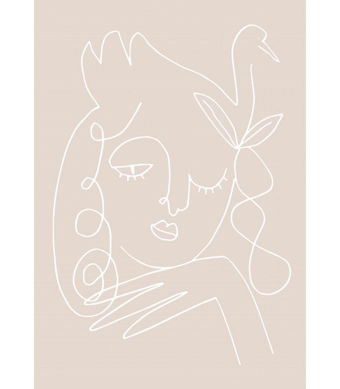 The Swan, Beige, 76.2 cm H x 50.8 cm W