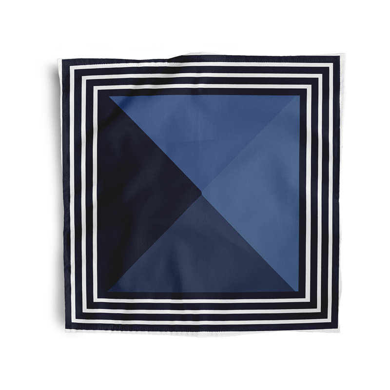 Kyroe Polyester Geometric Square Napkin, Blue