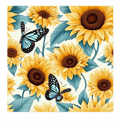 «Floral Sunflowers I Cottage», reproduction d'art sans cadre