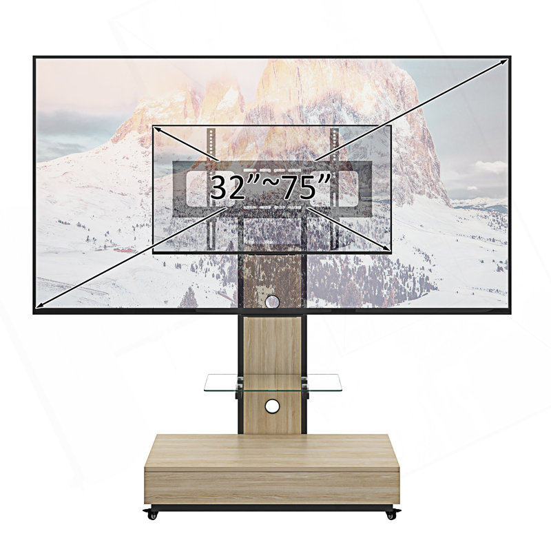 Console de télévision, meuble télé avec tiroir à tirer, Naturel