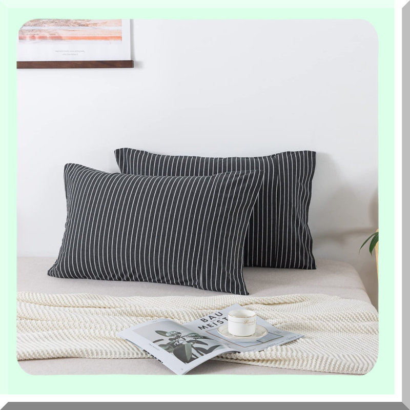 UltraSoft Jersey Cotton Pillowcase Set - 2 Pack Dark Gray Envelope Closure - Premium Quality Bedding for a Luxurious Sleep Experience