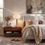 Pasadena Table Lamp, Keindl White Linen Shade, Dark Walnut, Weathered Brass