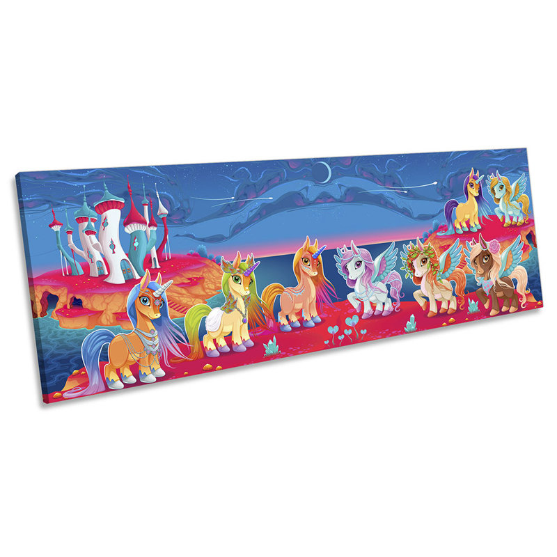 Sharks Forest Surrealism - Wrapped Canvas Panoramic Print, 30.48cm H x 91.44cm W x 2cm D