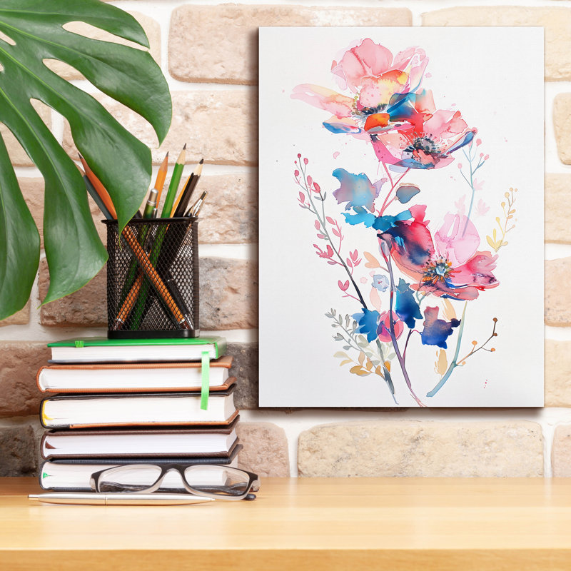 Art mural sur toile Epic Graffiti «Watercolor Floral 8» par Andreas Magnusson, H 16 po x l 12 po x P 0,75 po