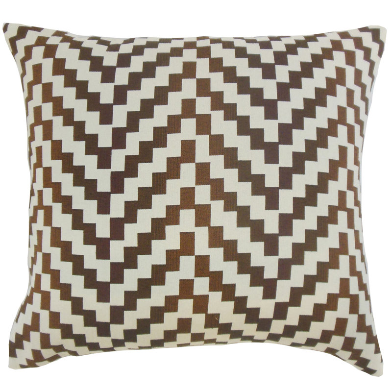 Housse de coussin dhiren géométrique, 18 po x 18 po, Acajou