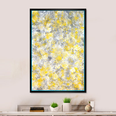 «Gray and Yeollow Abstract Merging XV», œuvre d'art moderne et contemporaine sur toile