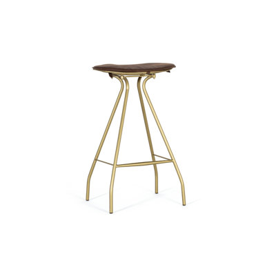 Amber-Leigh Upholstered Counter Stool with Metal Frame