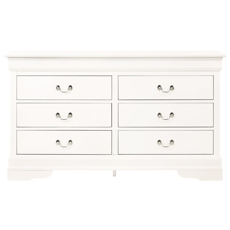 G02190-d Commode de chambre blanche - Style traditionnel avec détails
