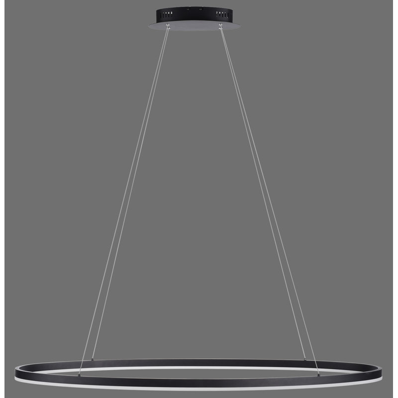 Aavni 1 - Light Anthracite LED Crystal Pendant, 60cm x 13cm x 25cm