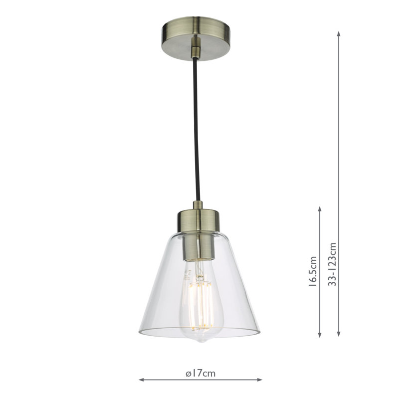 Lulette 1 - Light Antique Brass Pendant