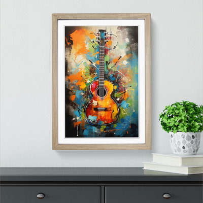 Guitar Gestural - Framed Print