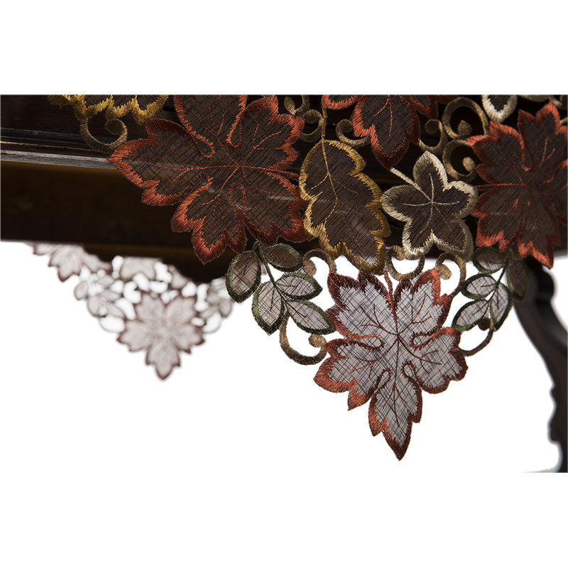 Amryis Embroidered Cutwork Harvest Table Topper