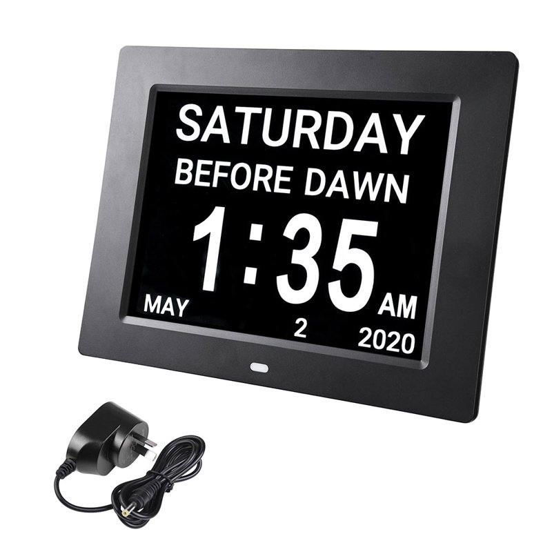 06CLK001-8IN_wfv Digital Electric Tabletop Clock with Alarm, Black