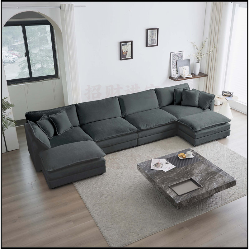 Canapé modulaire en U avec méridienne réversible