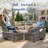 Koba 2-Person Wicker Swivel Rocker Patio Set with Ottomans and Cushions-1399622134-1399622129