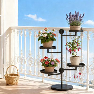 Rotating 3-Tier Window Plant Shelf, Metal Floating Plant Stand Holder For Indoor Plants, No Assembly Required Hanging Planter For Succulents And Herbs