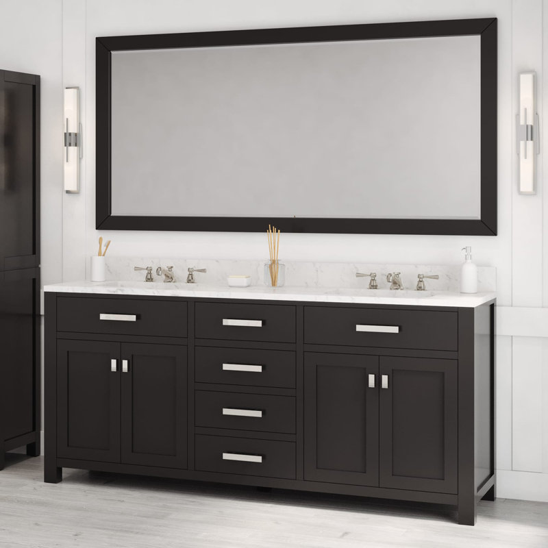 Ensemble de meuble-lavabo double 72 po Minnetrista, Espresso, Chrome