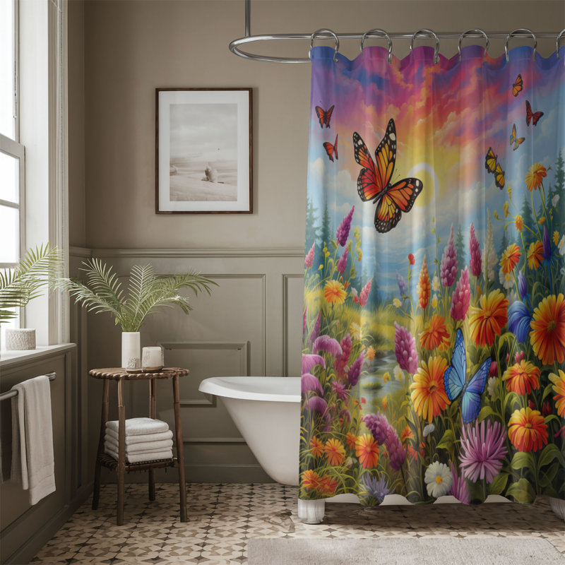 Rideau de douche standard 1 pièce Spring Breeze, H 74 po x l 71 po