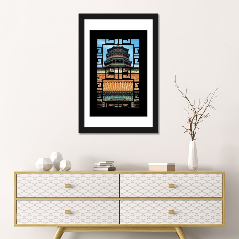 «China - Window View III» par Philippe Hugonnard - reproduction d'art sur toile tendue, H 32 po x l 24 po x P 1 po, Blanc