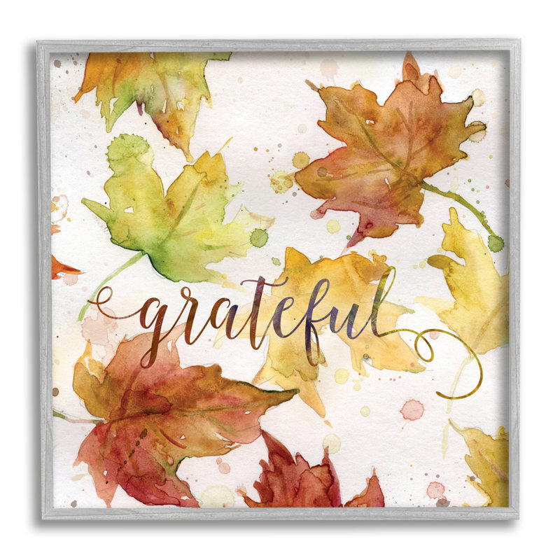 Grateful Fall Maple Leaves par Carol Robinson, Estampe numérique Farmhouse, H 17 po x l 17 po x P 1,5 po
