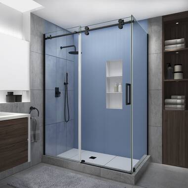 Aston SDR978FRUW.UC-SS-5280 Langham XL 48 - 52 W x 80 H Sliding Frameless Shower Door Finish: Stainless Steel